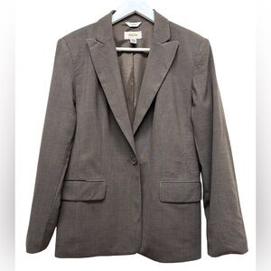 Talbots Women’s Wool Classic Brown Blazer Lightweight Stretch Sz 8 Petite Jacket